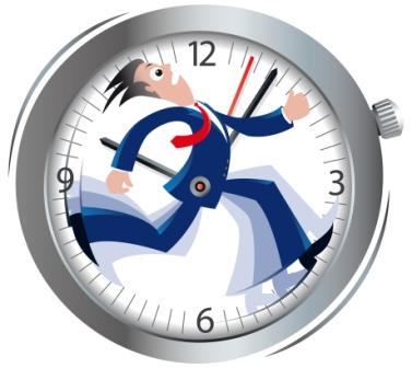 Person running with time in the clock