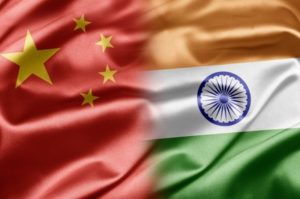 flags of India and China