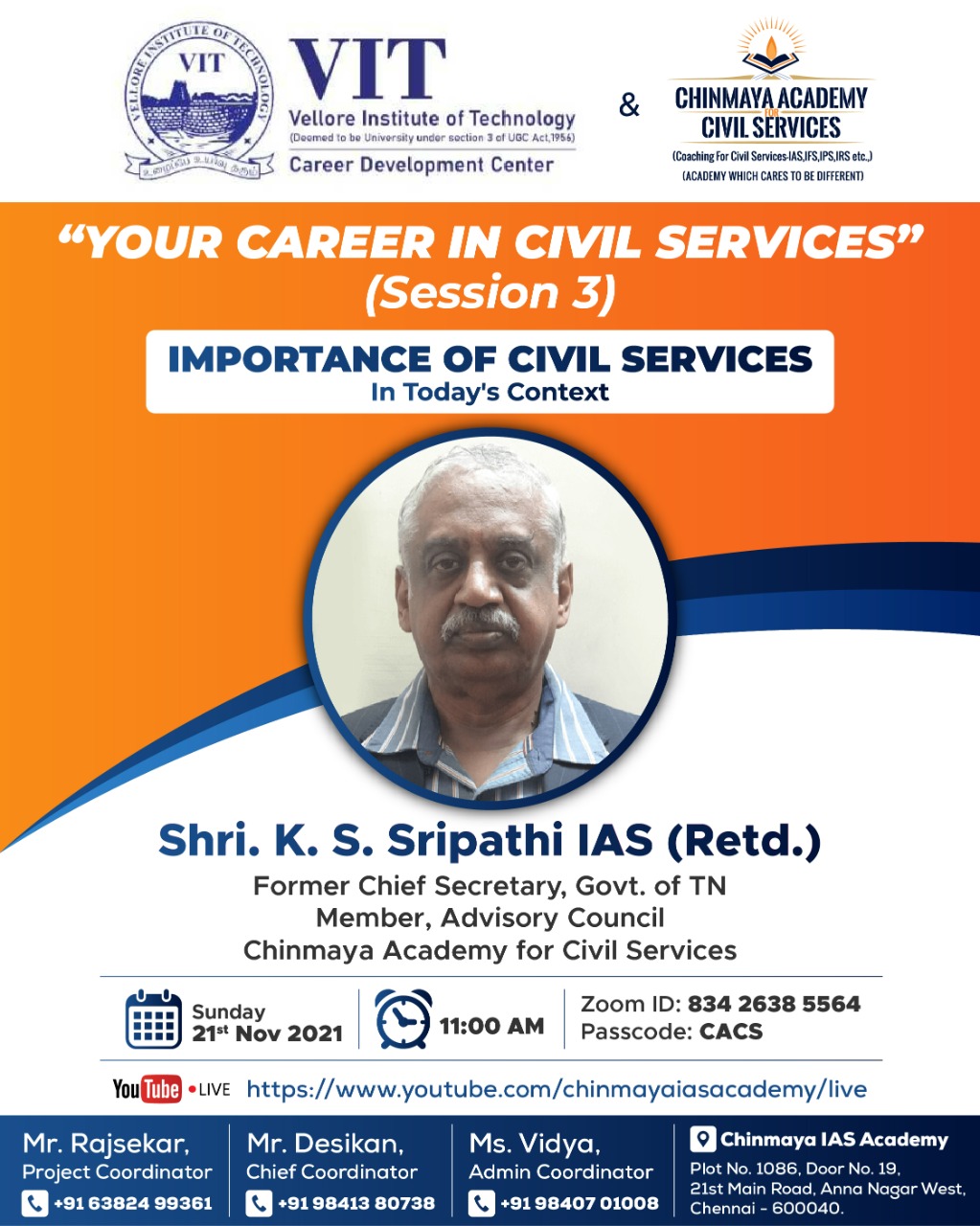 poster about the session on the importance of civil services in today's context